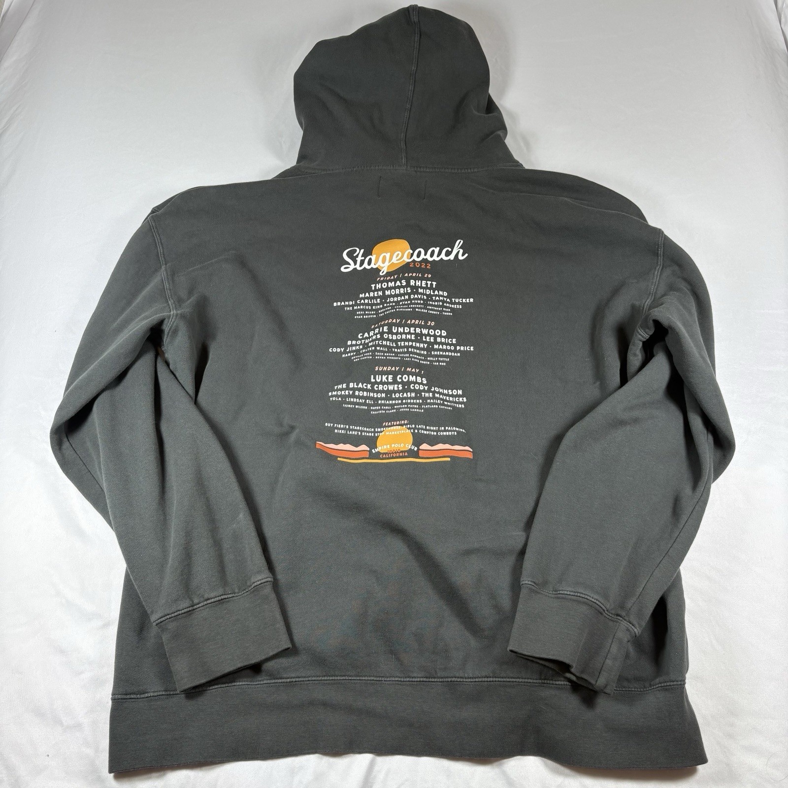 Stagecoach 2022 merch gray full zip hoodie country music size unisex 2xl western
