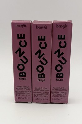 3 Pack Benefit Bounce Bad Gal Volume Mascara 0.1 oz Pump s Up Black Travel Mini