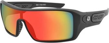 Occhiali da sole moto BOBSTER Foamerz 2 design avvolgenti neri specchio rosso TinT
