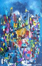 ULTRA CONTEMPORARY MODERN ABSTRACT  ACRYLIC PAINTING On Large 91 x 61cm Canvas.