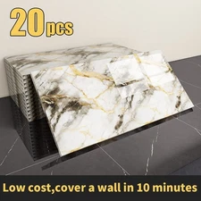 20/40pcs Waterproof Peel&Stick Marble Wall Tiles,23.6"x11.8" Self-Adhesive Stick