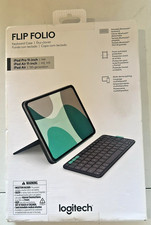 Logitech Flip Folio Keyboard Case for iPad Pro  iPad Air 11" Midnight Black