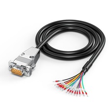 DB9 Male Connector To Bare Wire Serial Cable 9 Pin 26AWG 10 Ft RS232 RS485
