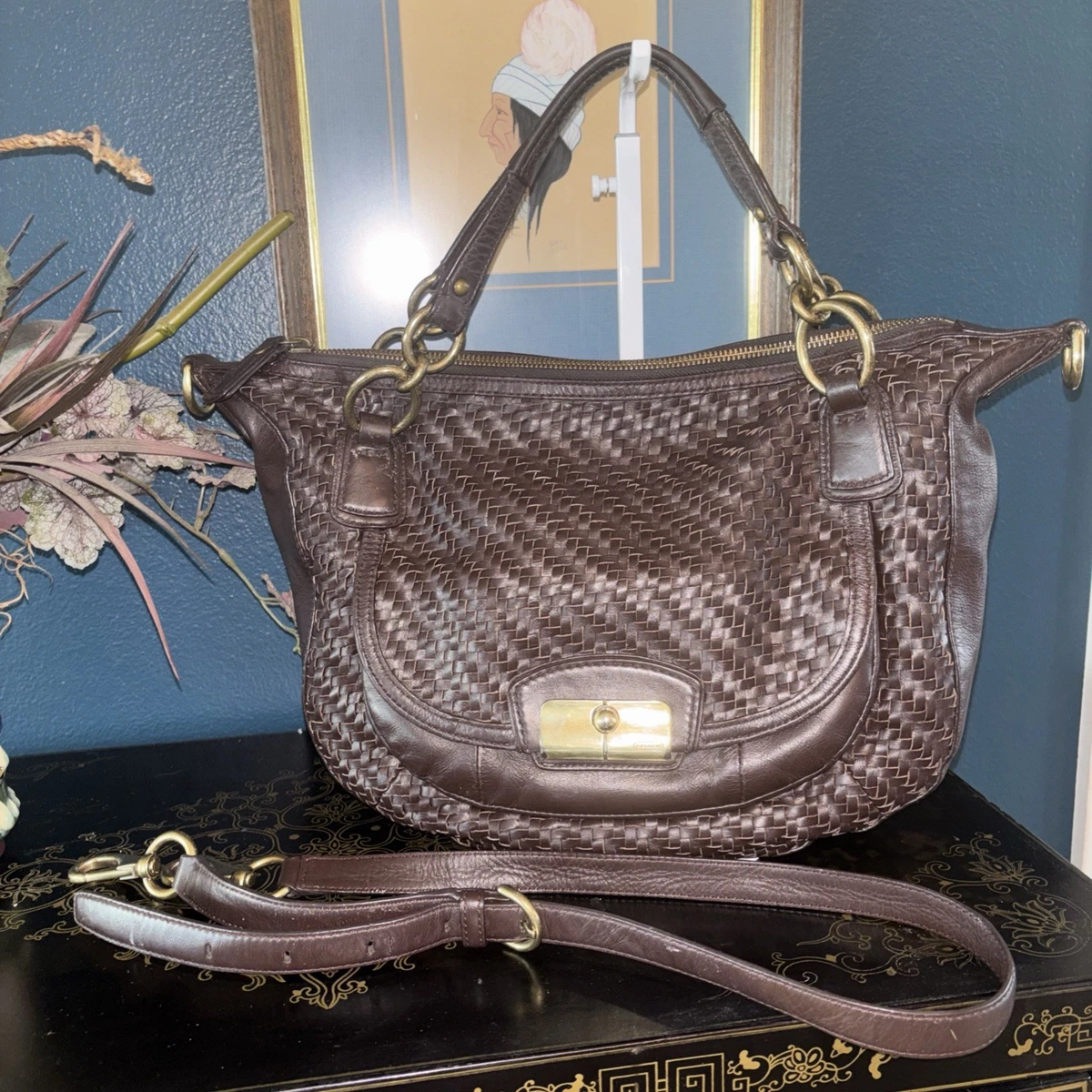 レディース ☆新品☆コーチ クリスティン(Kristin)ウーブン レザー 