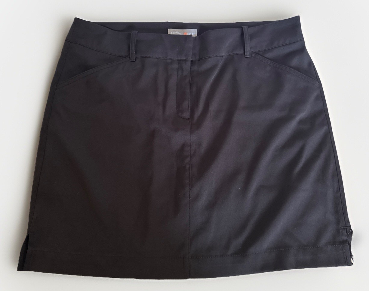 skirt by CALLAWAY, Black, size 12 polyester, shorts underneath, zipper pockets,-image