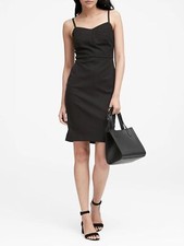 Banana Republic Women's Strappy Bi-Stretch Sheath Dress Size 4 NWT Black LBD