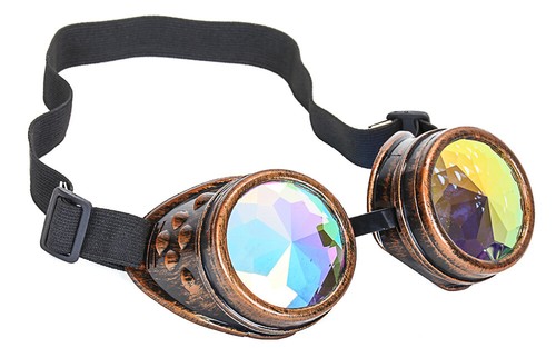 Steampunk Sonnenbrille Mit Grüner Linse – 3er Set Linsen, Silberner Rahmen – Für Cosplay