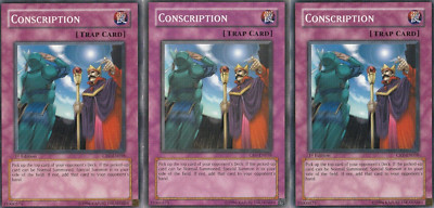 YUGIOH 3x Conscription Cybernetic Revolution CRV-EN058 Common 2/3 1st Edition MP