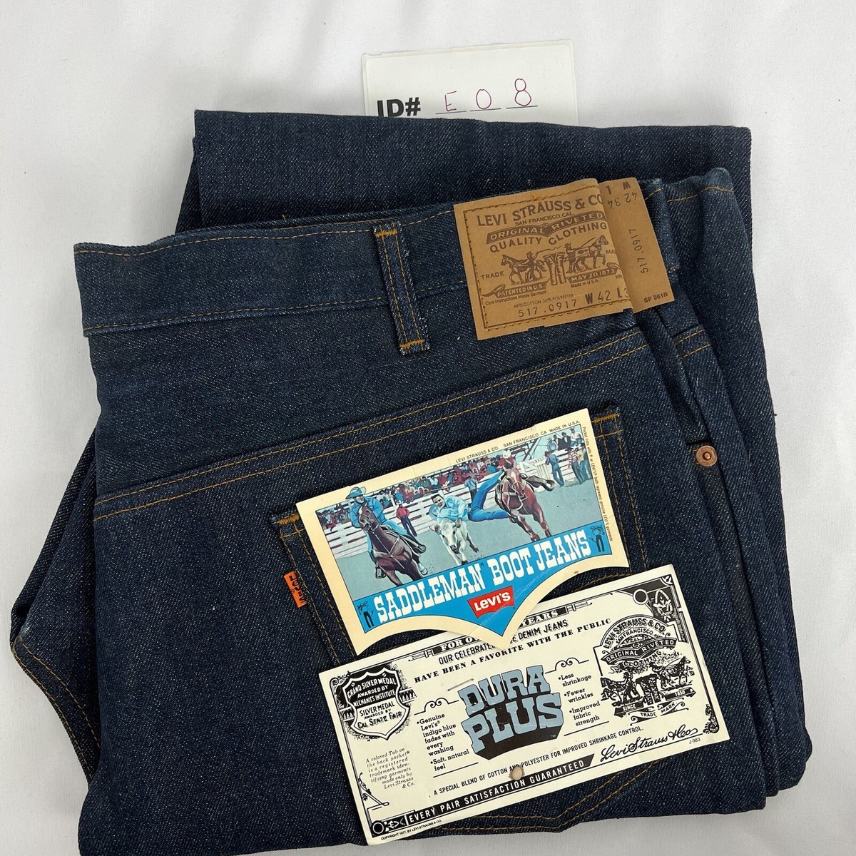 70s Levis 517-0917 denim 66後期 オレンジタブ Vintage LEVI'S 517 0917 Bootcut Orange Tab Blue Denim Jeans