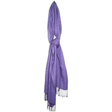 Eyeful Pashmina Silk Soft Shawl Scarf Wrap Purple Fringe 86"x27"