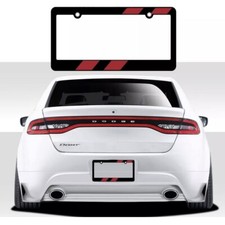 New Elite Red Racing Stripes Car Truck Black License Plate Frame Fit Dodge Ram New Elite Red Racing Stripes Car Truck Black License Plate Frame Fit Dodge Ram
