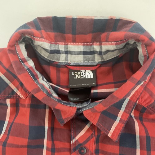 The North Face Collared Shirt Medium Plaid Snap Button Up Workwear Outdoors - Picture 3 of 10