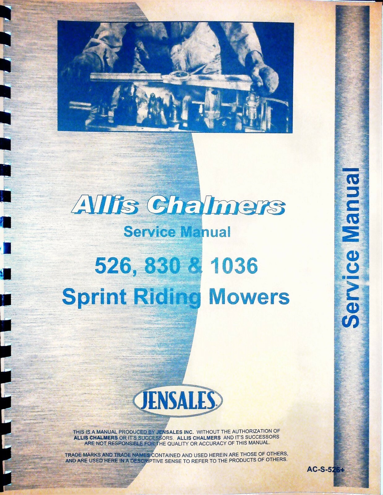 Allis Chalmers 1036 526 830 Riding Mower Repair Manual Sprint Model