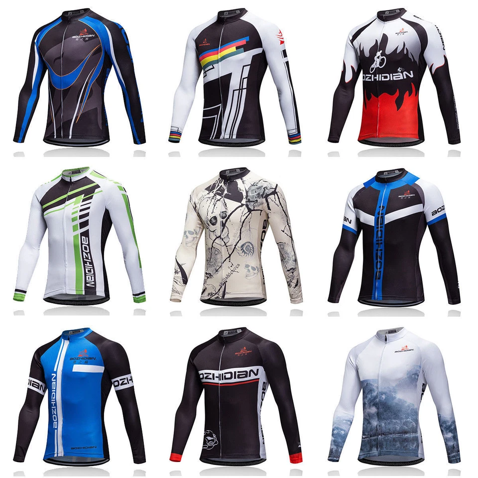 Fahrradtrikot Langarm Herren Rennrad Langarmshirt Radtrikot Fahrradshirt Sommer - Bild 1 von 1
