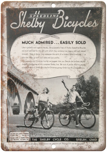 Speedline Shelby Bicycle Co. Vintage Ad 12" x 9" Reproduction Metal Sign B257 - Picture 1 of 1