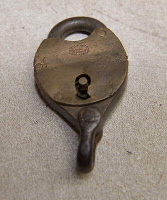 Rare antique brass H. C. Jones obsolete WRR patent 1858 lock collectible tool