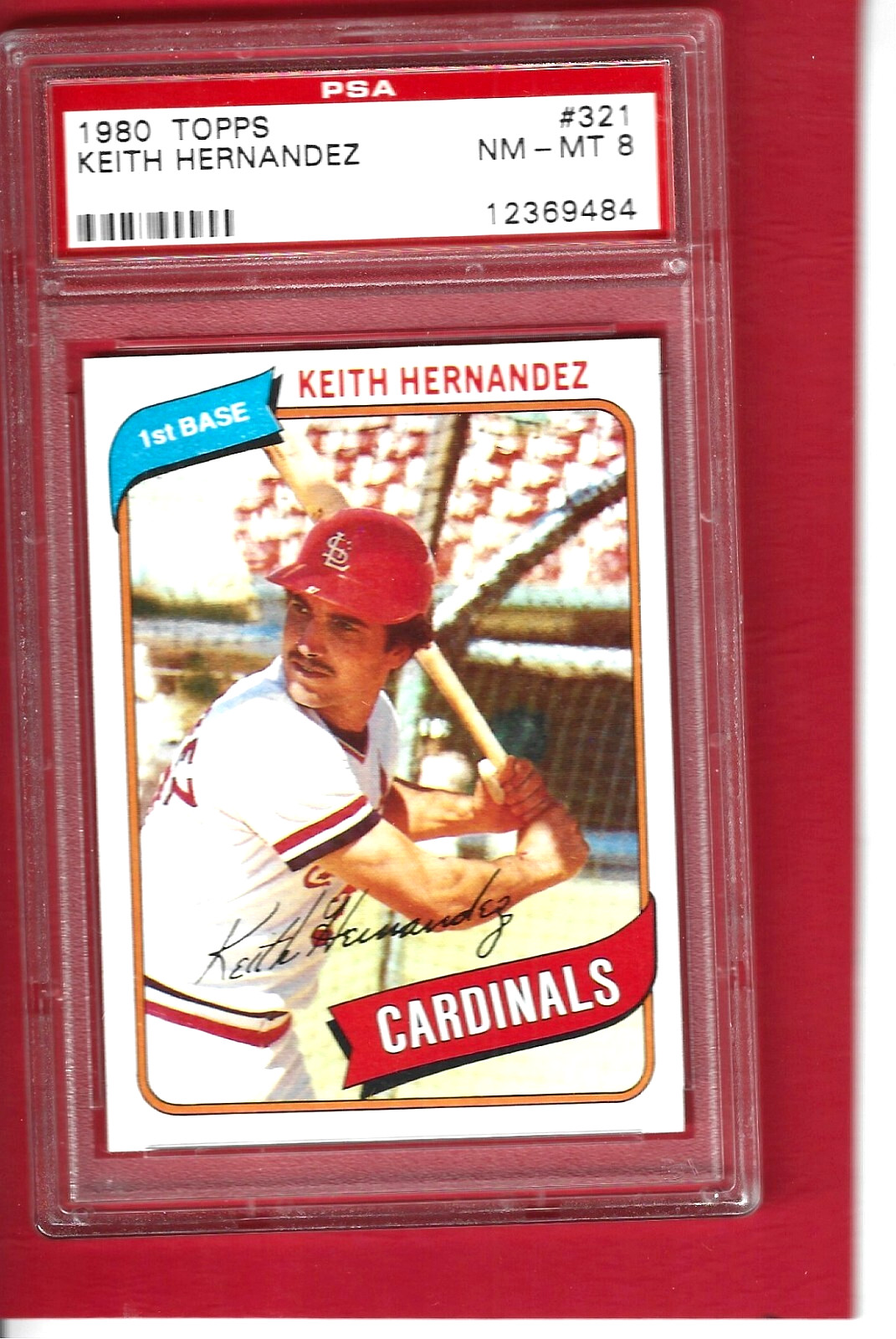 1980 Topps #321 KEITH HERNANDEZ graded PSA NM-MT 8