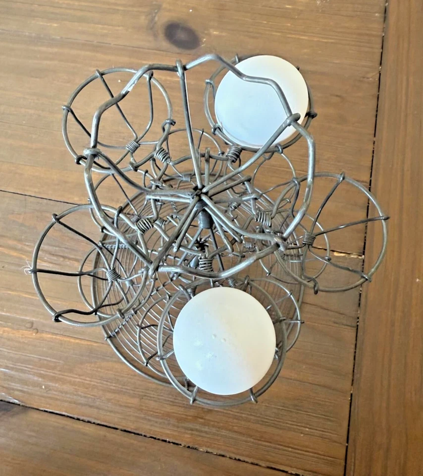 Wire Tiered EGG Holder - Easter Display - French Vintage Decor Flair - Image 3 of 4