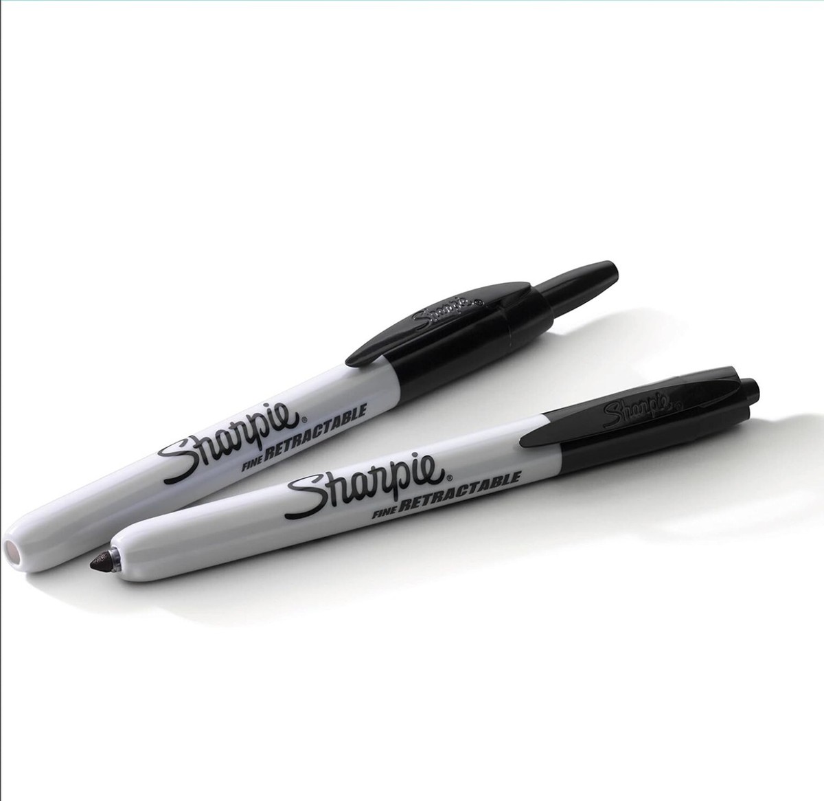 SHARPIE 32701, Retractable Permanent Markers, Fine Point, Black