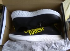 Image of Crosshatch Knit Logo Moore Lace Up Trainers Black Yellow UK Size 5 EU 38 BNIB