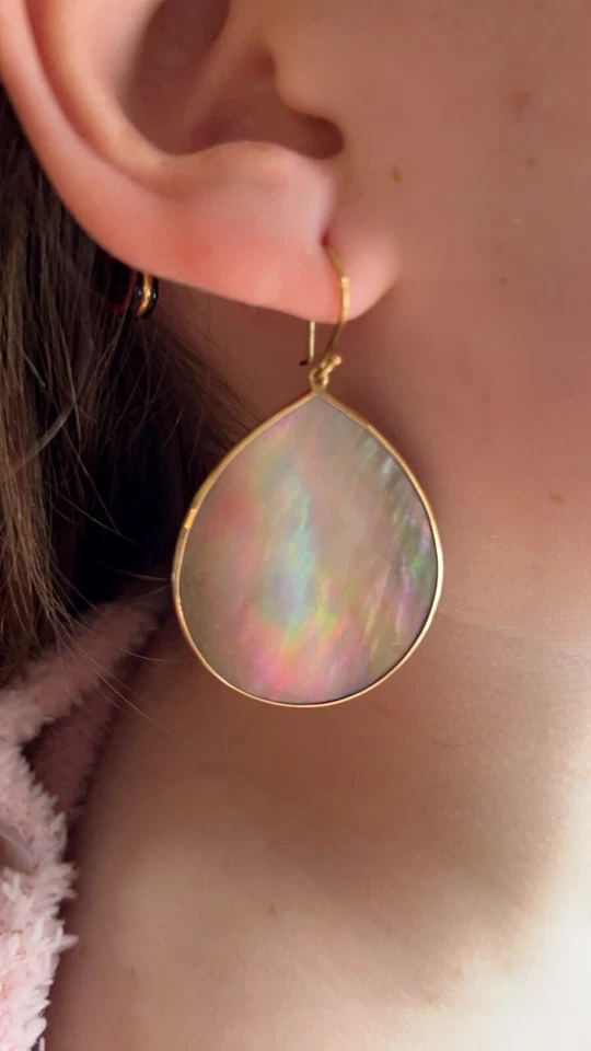 Ippolita 14K желтое золото перламутр большой Summer подвеской серьги - Изображение 2 из 3