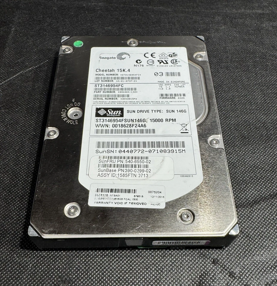 Sun 390-0299 146GB 3.5" 15K FC-AL 4GB/Sec HDD, Seagate ST3146954FC, Tested - Image 3 of 4