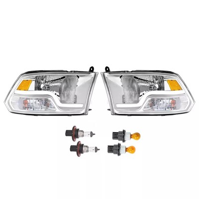 For 2009-2018 Dodge Ram 1500 2500 3500 Headlights Headlamps Bar Plank LED Chrome