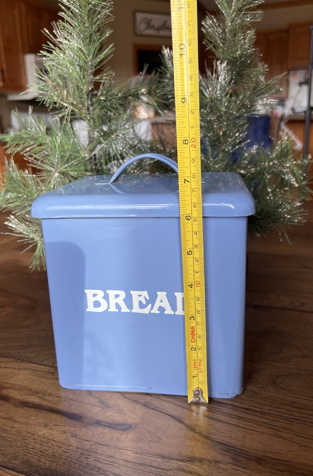 Vintage Enamelware Bread Box Metal Small Tin Farmhouse Country Primitive
