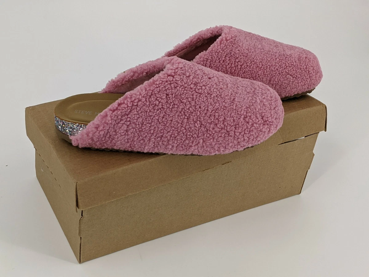STEVE MADDEN Big Girls JComfi Glitter Slipper Slides Pink Blush