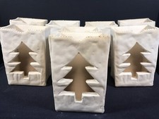 Ceramic Votive Candle Holder Christmas Tree Gift Paper Bag Holiday Made In USA