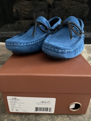 Coach Crosby Lace Driver Loafer Shoe Mens 7 Bright Mineral G1099 C89