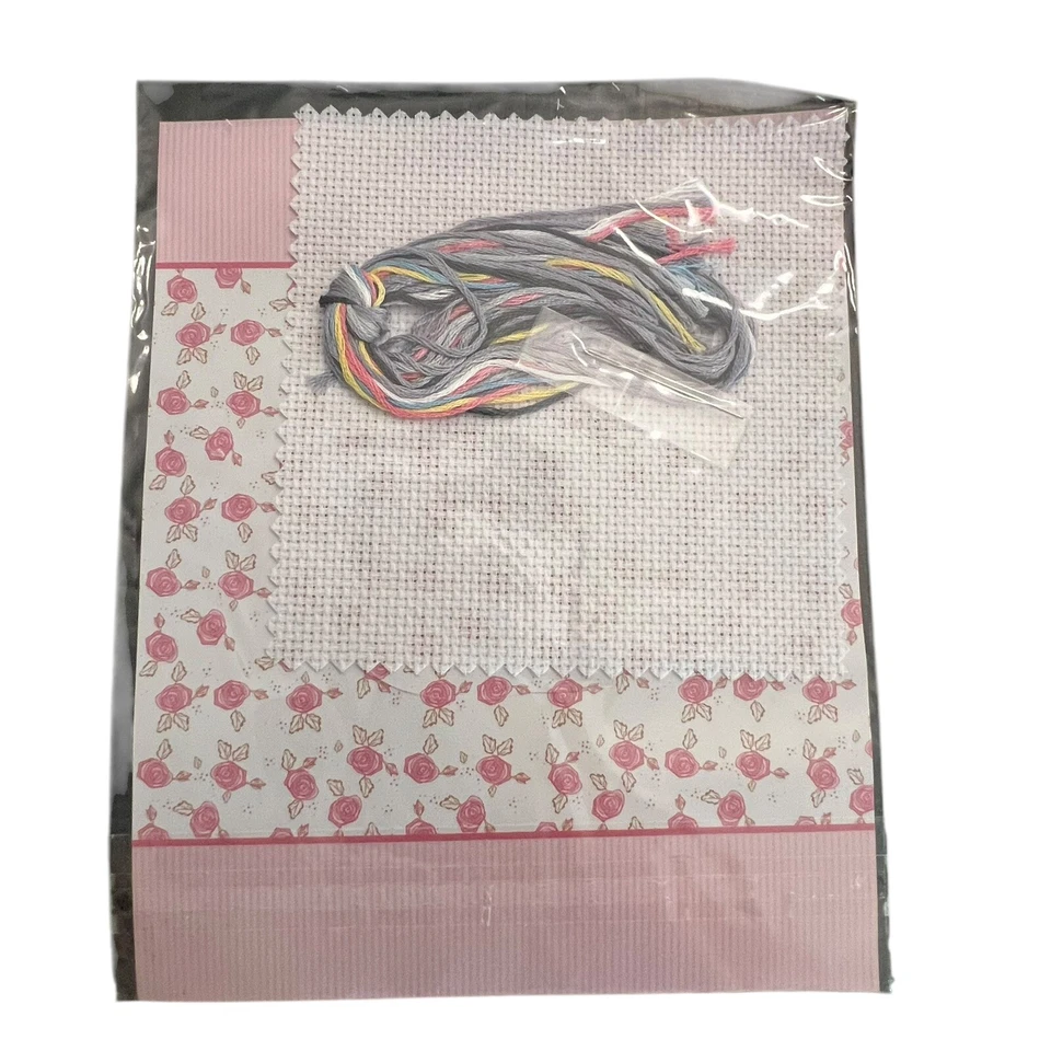 Counted Cross Stitch Kits Lot Of 4 Teddy Bears Train Baby Bib Dress Up Girl Card - Image 4 of 4