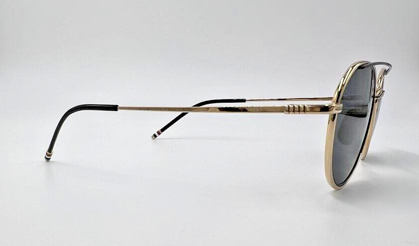 Authentic THOM BROWNE TB-109-A-T-GLD-BLK-53 Black Gold Sunglasses
