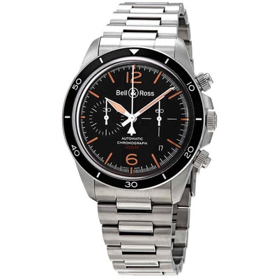 Bell & Ross Vintage V2-94 Aeronavale Chronograph Automatic Black Dial Men's