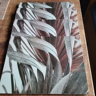 4 x Große Tischsets 30x40 cm Dschungel Palmblätter Kork Abwaschbar Placemat - Bild 1 von 4