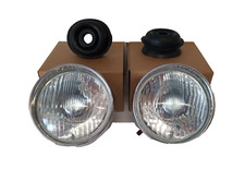 COPPIA FARI ANTERIORI SPITZ  FIAT 500 EPOCA CON GHIERA CROMATA E GUARNIZIONI