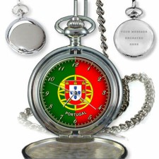 PORTUGAL PORTUGUESE FLAG POCKET WATCH BIRTHDAY BEST GIFT ENGRAVING
