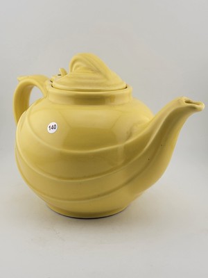 Antique  1930's Collectible HALL Canary Yellow  Art Deco Shape Teapot. VG Cond.