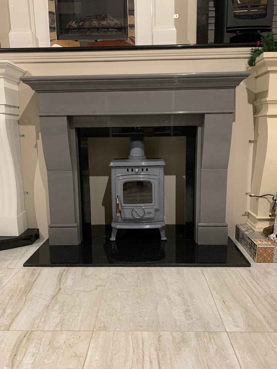 GREY MARBLE FIREPLACE SURROUND multi fuel stove gas electric furniture ikea  fire | eBay