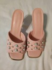 Karl Lagerfeld Paris Amina Pearl Studded Heeled Mule Barbie Pink Size 8.5 — photo 1