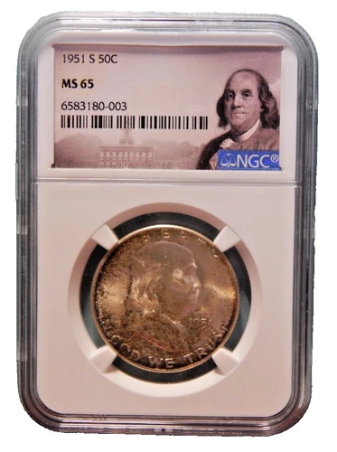 1951 S FRANKLIN MS65 NGC TONED