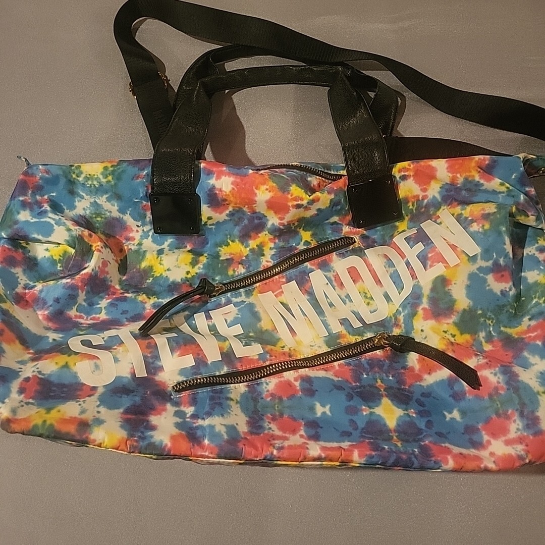 Steve Madden Overnight Duffle Gym Bag Rainbow Tie Dye