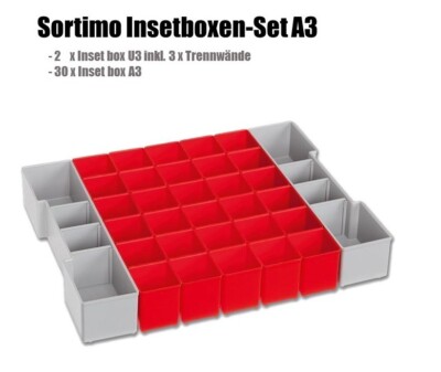Sortimo L-BOXX 102 Insetboxen-Set A3/B3/D3/F3/G3/H3/BC3/CD3/5 Mulden/L-Boxx Mini