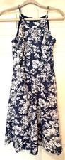BCX Dress Blue Floral Sleeveless Size Womens M