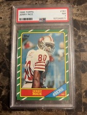 1986 Topps - Jerry Rice Rookie Card #161 - PSA 7 - (Case in Perfect Condition). rookie card picture