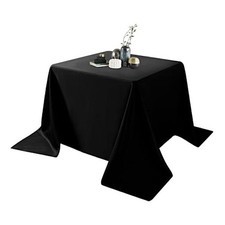  2pack 90x90 Inch Square in Polyester Fabric Tablecloth for 90*90",2pack Black