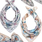 Scarf Women Nicki Scarf Heart Pattern Watercolor Square Gray Beige Fashion Shawl