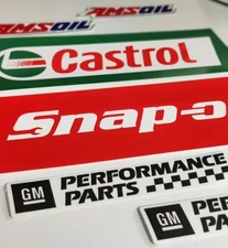 Lot of 6 Classic Racing Decals Stickers Snap-on Amsoil GM Castrol NHRA ToolBox