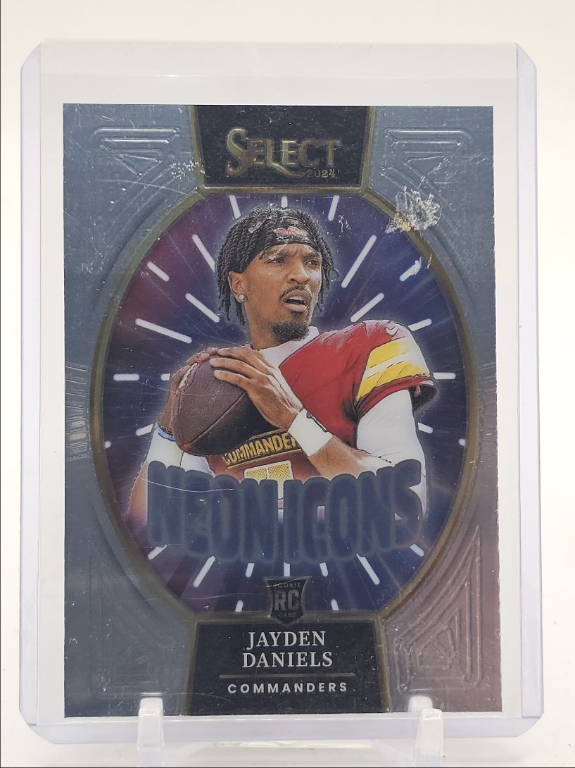 JAYDEN DANIELS 2024 SELECT NEON ICONS ROOKIE WASHINGTON COMMANDERS RC Q1300