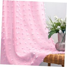 Light Cute Curtains for Bedroom Girls Room,Bow 52"W x 84"L Pack of 2 Pink